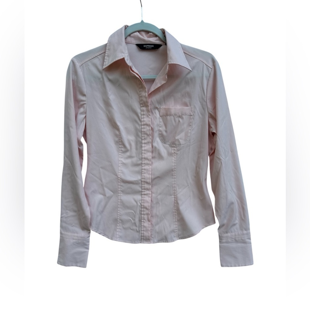 Express Light Pink Stretch Top